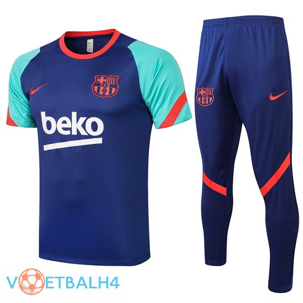 FC Barcelona Training T Shirt + broek blauw 2021/2022