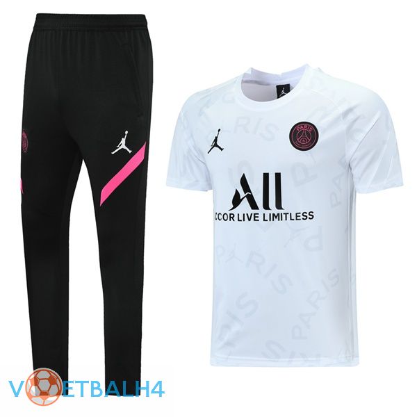 Paris PSG Jordan Training T Shirt + broek wit 2021/2022