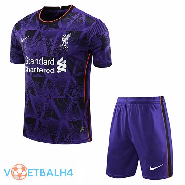 FC Liverpool Training T Shirt + korte broek paars 2021/2022