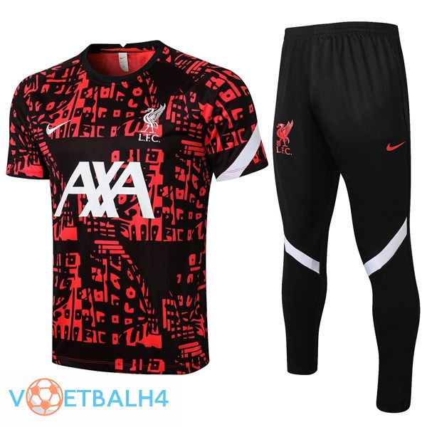 FC Liverpool Training T Shirt + broek rood zwart 2021/2022