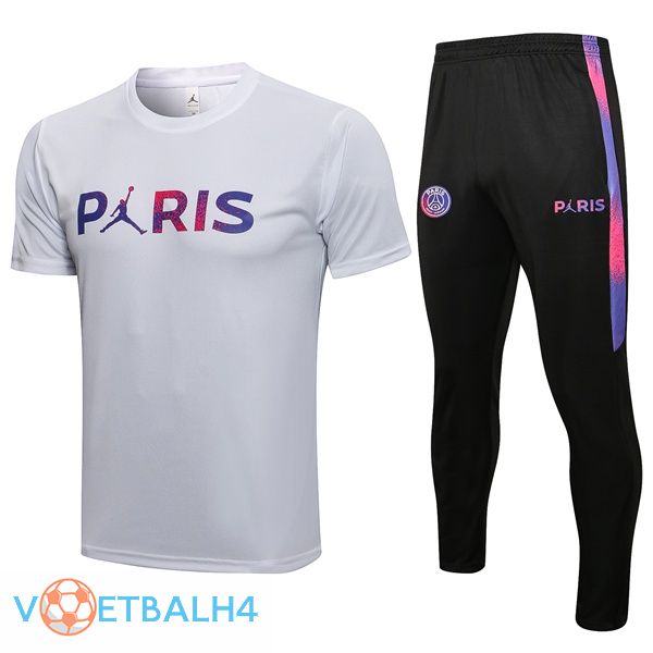 Paris PSG Jordan Training T Shirt + broek wit 2021/2022