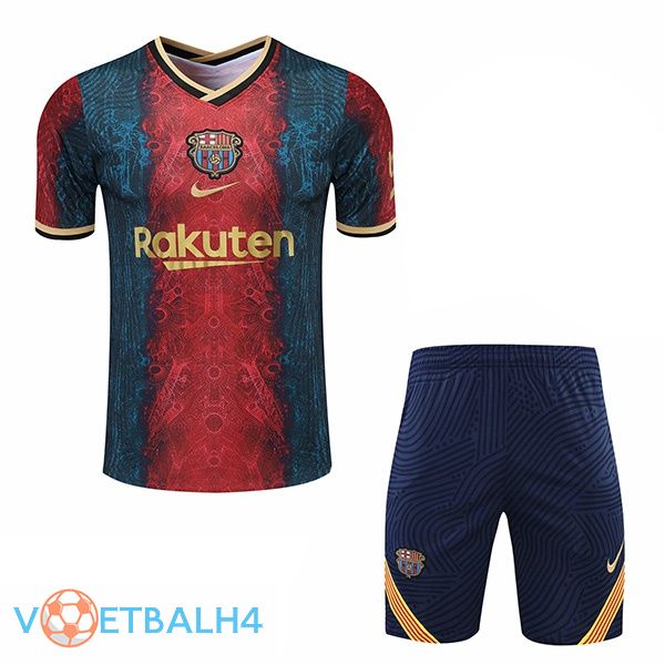 FC Barcelona Training T Shirt + korte broek blauw 2021/2022