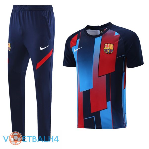 FC Barcelona Training T Shirt + broek blauw rood 2021/2022