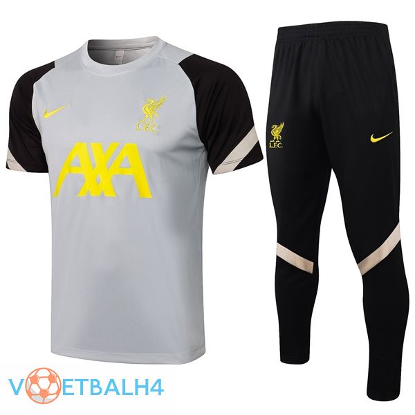 FC Liverpool Training T Shirt + broek grijs zwart 2021/2022