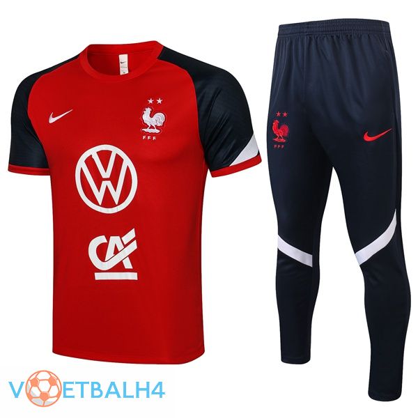 Frankrijk Training T Shirt + broek rood 2021/2022