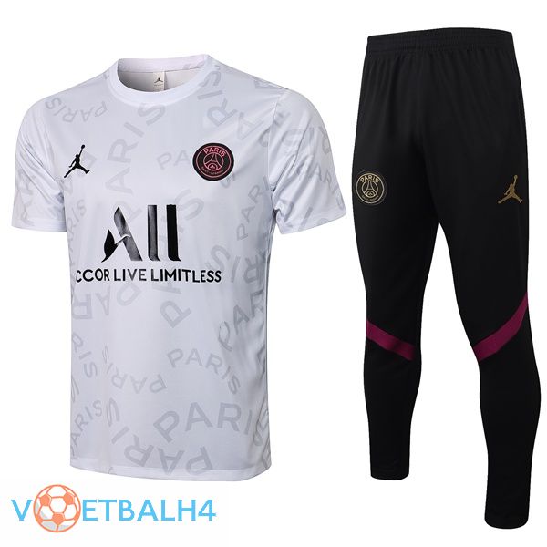 Paris PSG Jordan Training T Shirt + broek wit 2021/2022