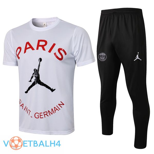 Paris PSG Jordan Training T Shirt + broek wit 2021/2022