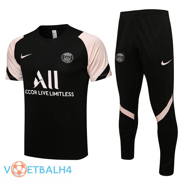 Paris PSG Training T Shirt + broek zwart Rose 2021/2022