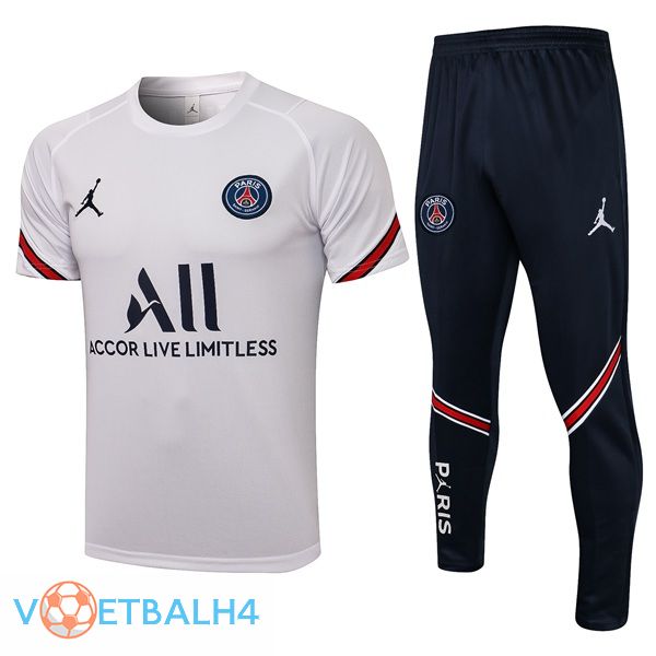 Paris PSG Jordan Training T Shirt + broek wit 2021/2022