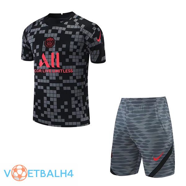 Paris PSG Training T Shirt + korte broek zwart 2021/2022