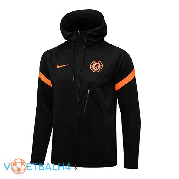 FC Chelsea trainingsjack Hoodie zwart 2021/2022