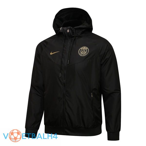 Paris PSG trainingsjack Windbreaker Hoodie zwart 2021/2022