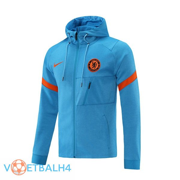 FC Chelsea trainingsjack Hoodie blauw 2021/2022