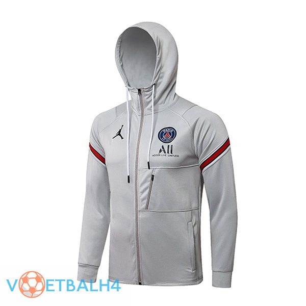 Jordan PSG trainingsjack Hoodie grijs 2021/2022