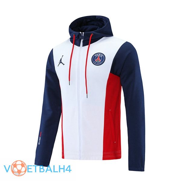 Paris PSG trainingsjack Hoodie wit rood blauw 2021/2022