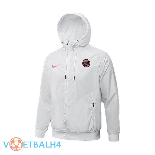 Paris PSG trainingsjack Hoodie wit 2021/2022