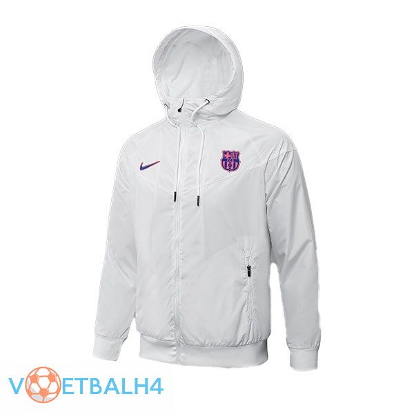 FC Barcelona trainingsjack Hoodie wit 2021/2022