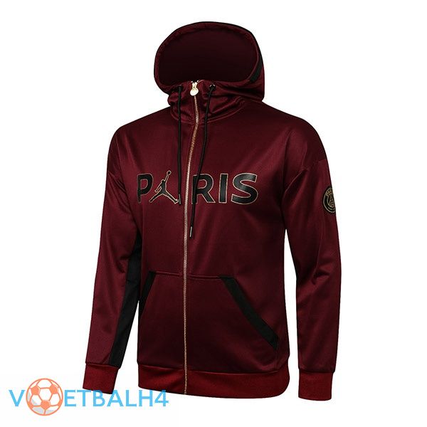 Jordan PSG trainingsjack Hoodie rood 2021/2022