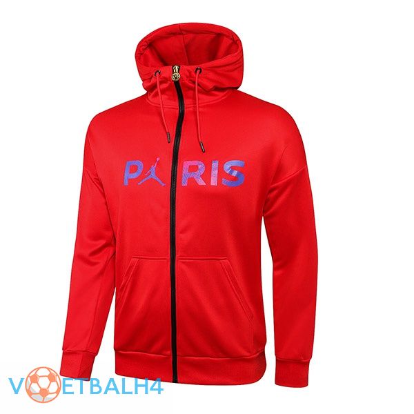 Jordan PSG trainingsjack Hoodie rood 2021/2022