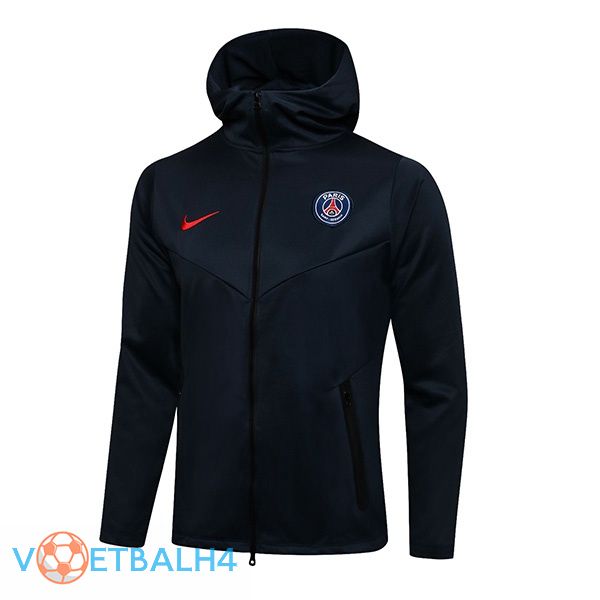 Paris PSG trainingsjack Hoodie blauw koninklijk 2021/2022