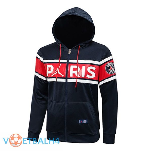 Jordan PSG trainingsjack Hoodie blauw koninklijk rood 2021/2022