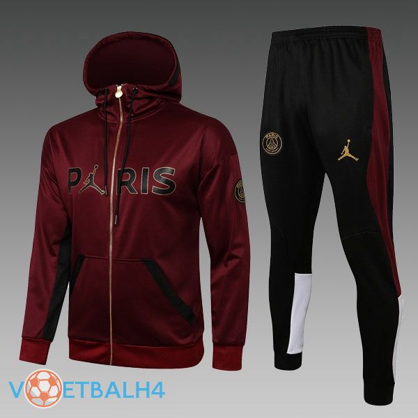 Jordan PSG kinderen trainingspak Hoodie rood 2021/2022