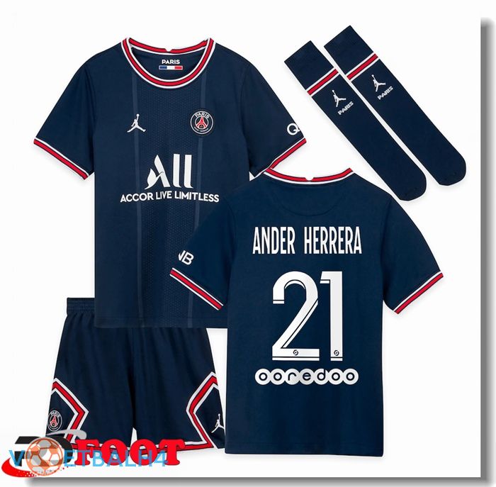 Paris Saint Germain (Ander Herrera 21) kinderen thuis jersey blauw 2021/2022