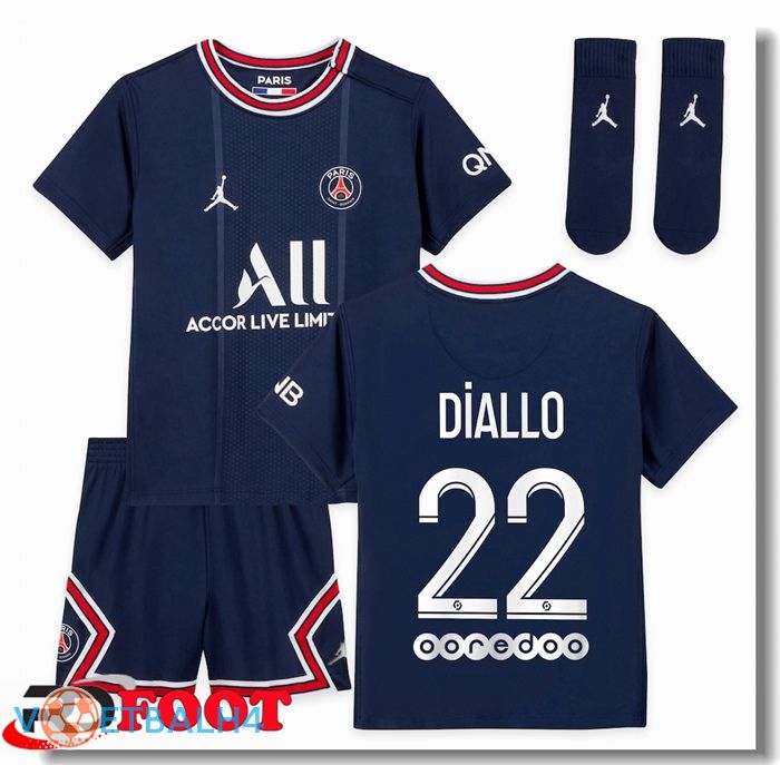 Paris Saint Germain (Diallo 22) kinderen thuis jersey blauw 2021/2022