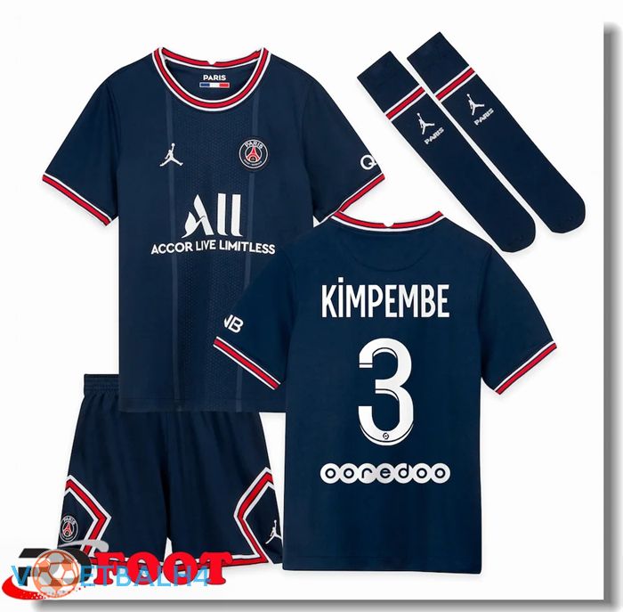 Paris Saint Germain (Kimpembe 3) kinderen thuis jersey blauw 2021/2022