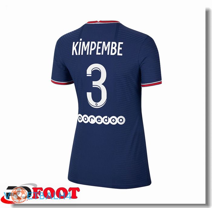 Paris Saint Germain（Kimpembe 3）Dames thuis jersey blauw 2021/2022