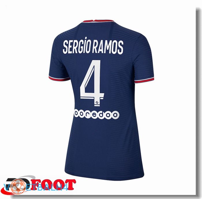 Paris Saint Germain（Sergio Ramos 4）Dames thuis jersey blauw 2021/2022