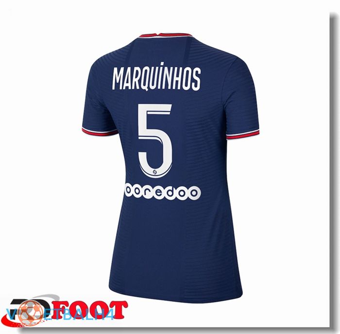 Paris Saint Germain（Marquinhos 5）Dames thuis jersey blauw 2021/2022