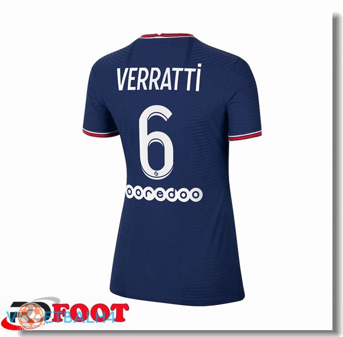 Paris Saint Germain（Verratti 6）Dames thuis jersey blauw 2021/2022