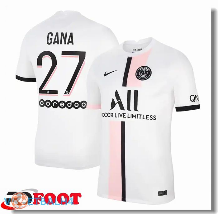 Paris Saint Germain (Gana 27) uit jersey wit 2021/2022