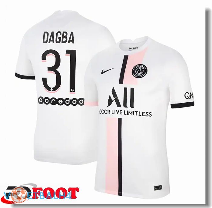 Paris Saint Germain (Dagba 31) uit jersey wit 2021/2022