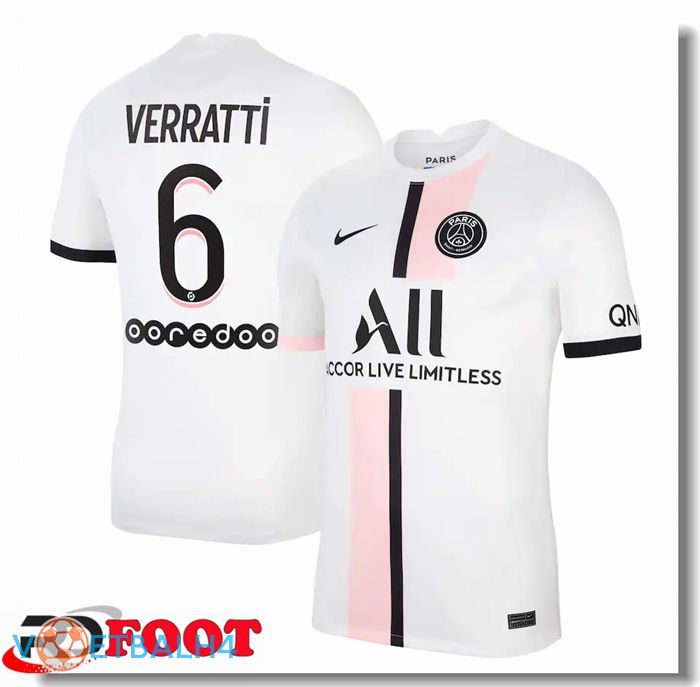 Paris Saint Germain (VERRATTI 6) uit jersey wit 2021/2022