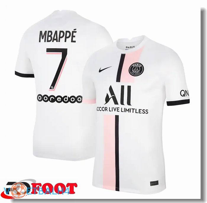 Paris Saint Germain (MBAPPE 7) uit jersey wit 2021/2022