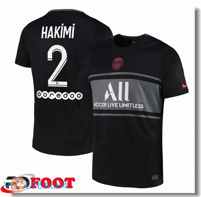 Paris Saint Germain (Hakimi 2) derde jersey zwart 2021/2022