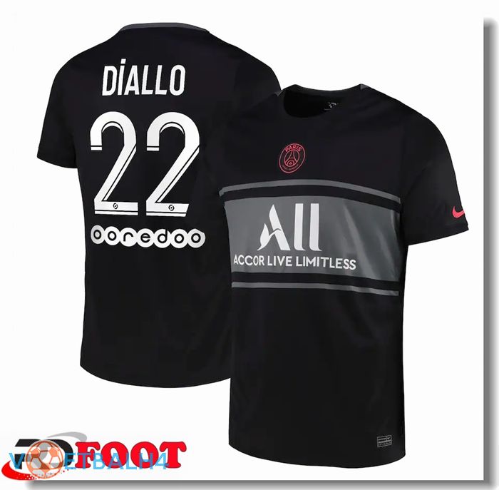 Paris Saint Germain (Diallo 22) derde jersey zwart 2021/2022