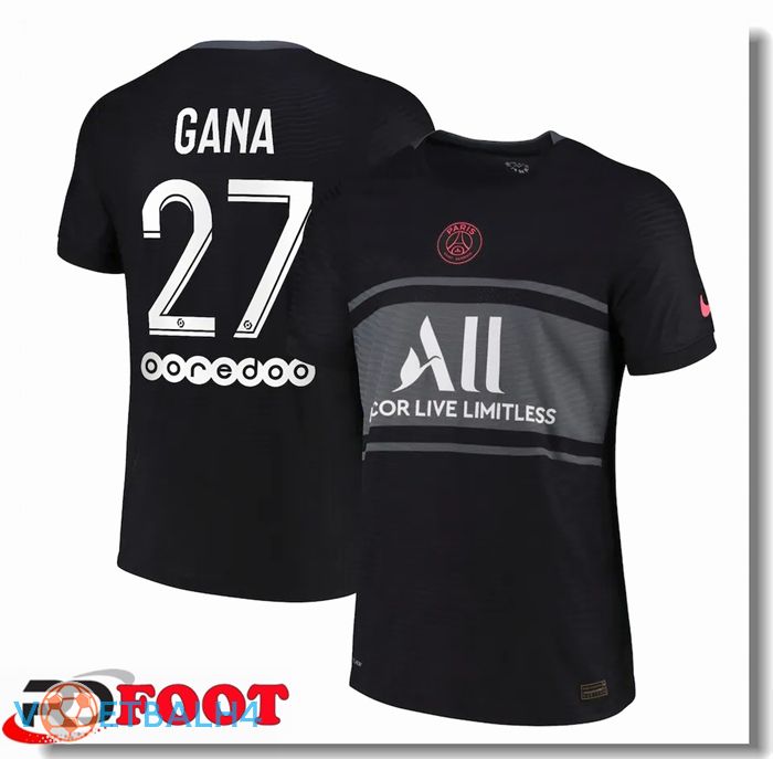 Paris Saint Germain (Gana 27) derde jersey zwart 2021/2022