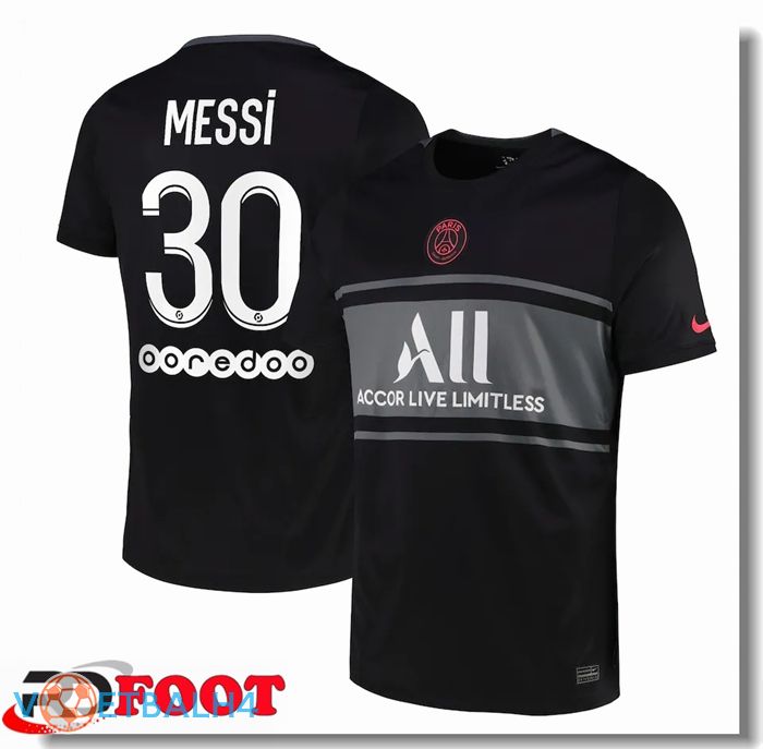 Paris Saint Germain (MESSI 30) derde jersey zwart 2021/2022