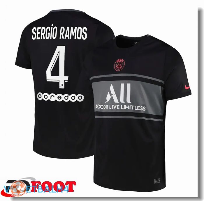 Paris Saint Germain (SERGIO RAMOS 4) derde jersey zwart 2021/2022