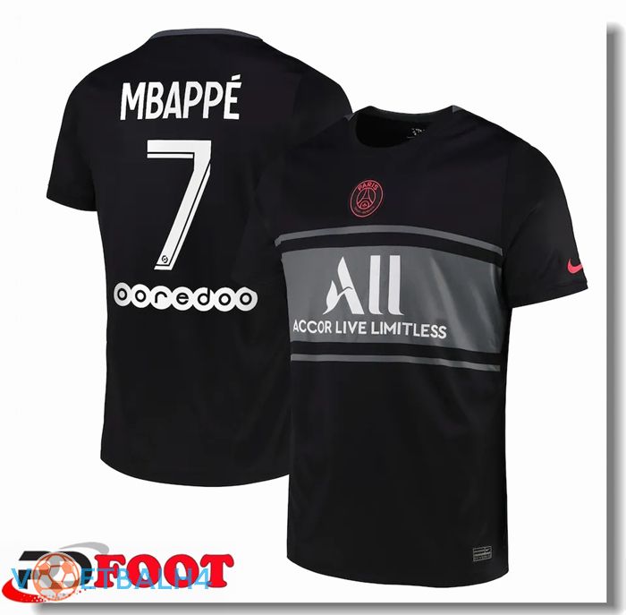 Paris Saint Germain (MBAPPE 7) derde jersey zwart 2021/2022