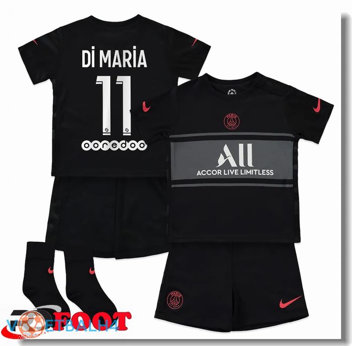 Paris Saint Germain (DI MARIA 11) kinderen derde jersey zwart 2021/2022