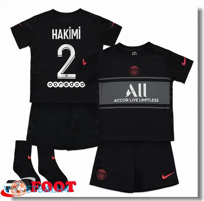 Paris Saint Germain (Hakimi 2) kinderen derde jersey zwart 2021/2022