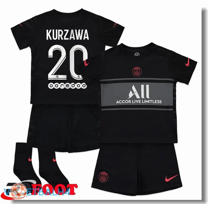 Paris Saint Germain (Kurzawa 20) kinderen derde jersey zwart 2021/2022