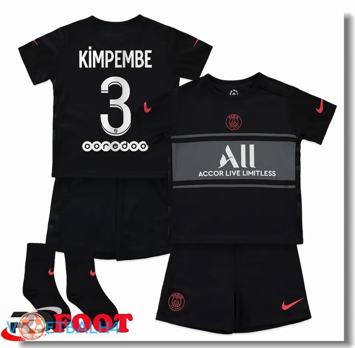 Paris Saint Germain (Kimpembe 3) kinderen derde jersey zwart 2021/2022