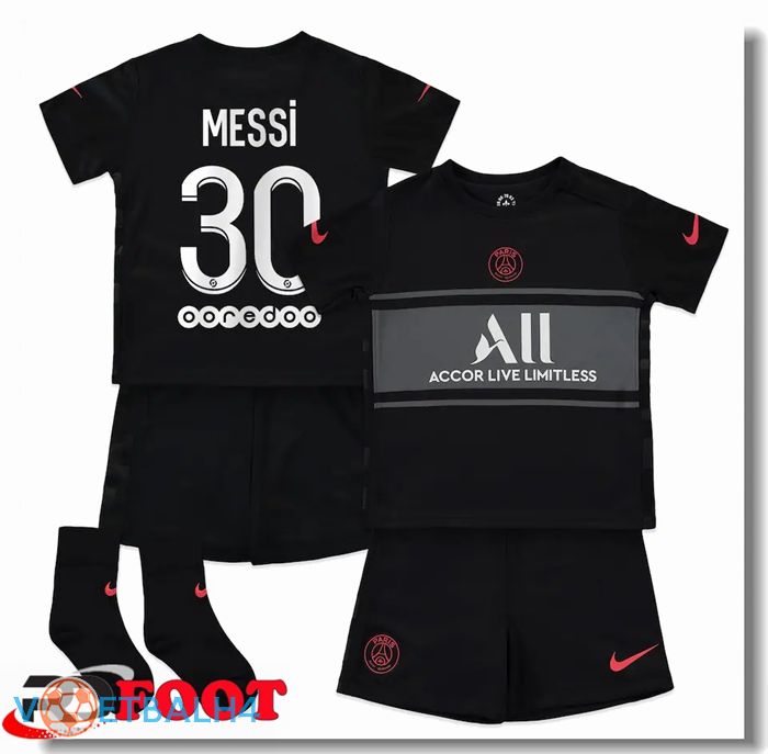 Paris Saint Germain (MESSI 30) kinderen derde jersey zwart 2021/2022