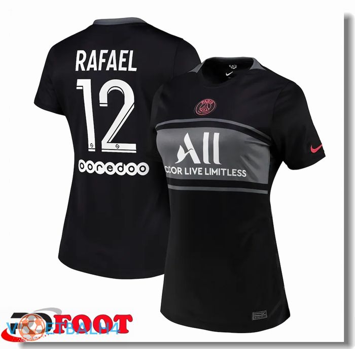 Paris Saint Germain（Rafael 12）Dames derde jersey zwart 2021/2022