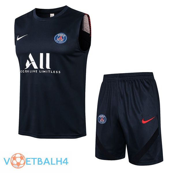 Paris PSG voetbal Vest + korte broek blauw koninklijk 2021/2022